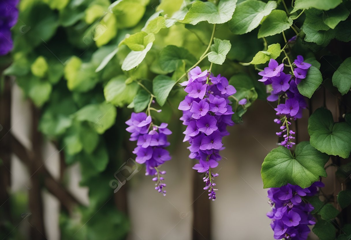 vine plants with purple flowers